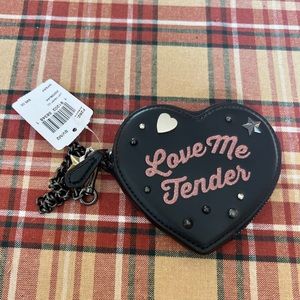 Coach x Elvis Presley Black Love Me Tender Zip Coin Case